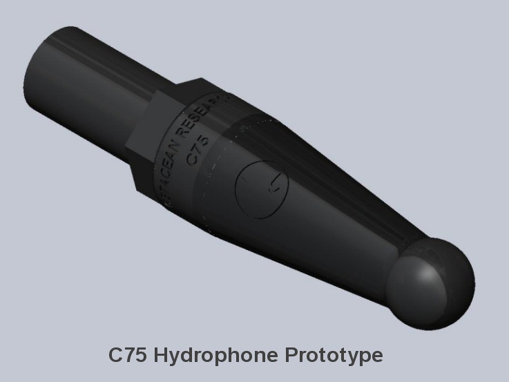 image of the prototype master for the new omindirectional C75 hydrophone from Cetacean Research Technology