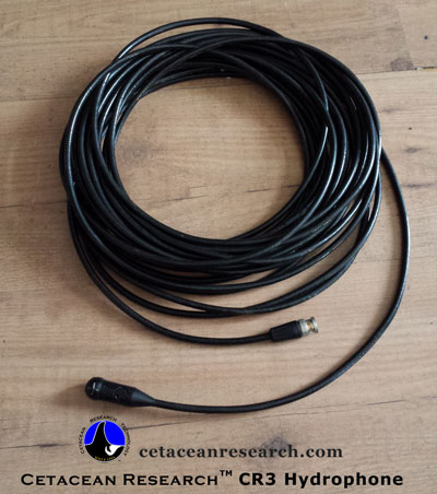Cetacean Research™ CR3 hydrophone with cable